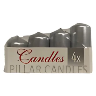Zestaw świec adwentowych lakierowanych Ø 6 / 7 / 8 / 9 cm srebrny 4 sztuki - Świece - miniaturka - grafika 1