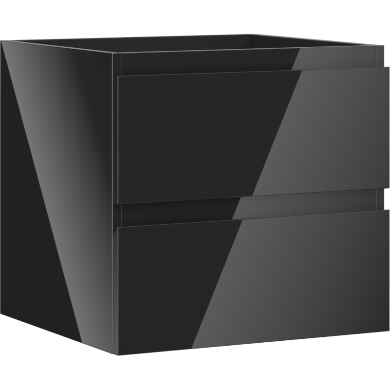Mexen Orio szafka łazienkowa podumywalkowa 50 cm, 2 szuflady, czarna połysk - 91A10-05047-2-BFF70