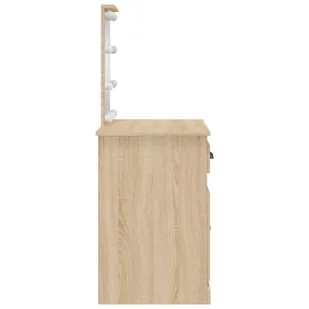 Toaletka z lampkami LED, dąb sonoma, 90x42x132,5 cm  Lumarko! - Toaletki - miniaturka - grafika 7