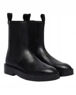 Botki damskie - CALVIN KLEIN CZARNE BOTKI DAMSKIE SKÓRZANE Z GUMOWĄ WKŁADKĄ 39 T7C - miniaturka - grafika 1