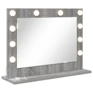 Lustra - vidaXL Lustro toaletowe Szare Sonoma MDF, Szkło 60 x 45 x 18 cm - miniaturka - grafika 1
