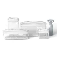 Pojemniki kuchenne - 4 pojemniki hermetyczne na jedzenie białe pompka - miniaturka - grafika 1