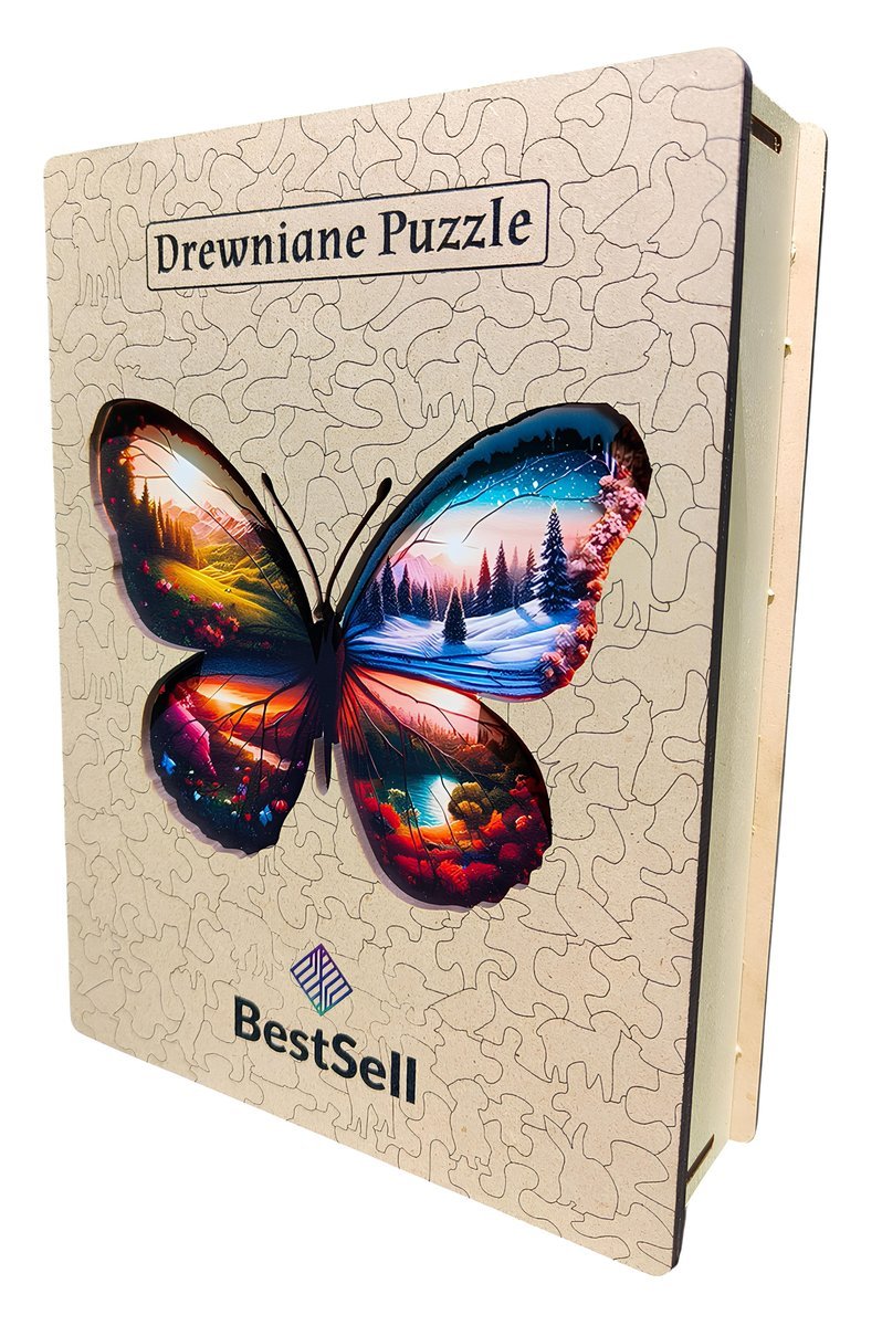 PUZZLE DREWNIANE BESTSELL MOTYL MOTYLEK PORY ROKU NATURA KRAJOBRAZ UKŁADANKA DLA DZIECI DOROSŁYCH PREZENT DLA DZIECKA