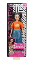 Lalki dla dziewczynek - Mattel Fashionistas GHW59. Lalka w błyszczącej spódnicy - miniaturka - grafika 1