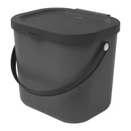 Kosze na śmieci - Czarny pojemnik na odpadki organiczne 6 L Albula – Rotho - miniaturka - grafika 1