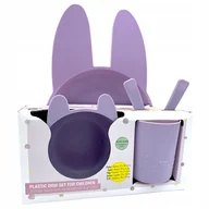 Zestawy naczyń dla dzieci - Smukee Zestaw Naczyń Plastikowych dla Dzieci KRÓLIK 5el. Fioletowe - miniaturka - grafika 1