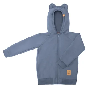 Bluza z uszami misia - niebieska - Bluzy i sweterki niemowlęce - miniaturka - grafika 1