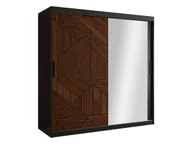 Szafy - Nowoczesna szafa Montik II 180, Czarny Mat / Orzech Ciemny - miniaturka - grafika 1