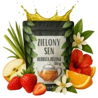Herbata - Herbata zielona ZIELONY SEN 50 g Z POMARAŃCZĄ, TRUSKAWKĄ I JABŁKIEM OWOCOWA - miniaturka - grafika 1