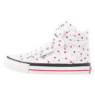 Buty dla dziewczynek - British Knights Dee sneakersy dziewczęce, Białe kropki, czerwone serca, 23 EU - miniaturka - grafika 1