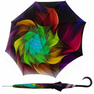 Parasole - Elegance Boheme Brilliance - luksusowa parasolka damska z abstrakcyjnym nadrukiem - grafika 1