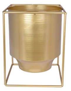 Osłonka metalowa złota 18x18x22 cm - Ozdoby bożonarodzeniowe - miniaturka - grafika 1