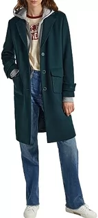 Płaszcze damskie - Pepe Jeans Damski płaszcz wełniany Nica, Zielony (Regent Green), L - grafika 1