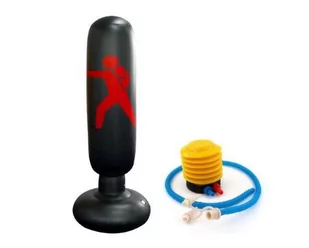 Dmuchany worek bokserski 1.6m czarny + box - Gruszki treningowe - miniaturka - grafika 1