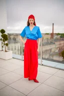 Spodnie sportowe damskie - Spodnie Chania czerwone - miniaturka - grafika 1