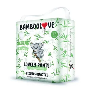 BAMBOOLOVE PIELUCHOMAJTKI Z WŁÓKNEM BAMBUSOWYM ROZMIAR L 9 - 14 kg (17 szt.) - - Pieluchy - miniaturka - grafika 1