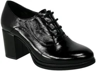 Półbuty damskie - Półbuty Nessi 23527 Czarny 711Skóra - NESSI - miniaturka - grafika 1