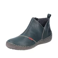 Botki damskie - Rieker Damskie sztyblety 52574, zielone, 40 EU, zielony, 40 EU - miniaturka - grafika 1