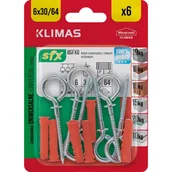 Kołki - Wkręt-met Kołek SFX uniwersalny 6x30mm z hakiem oczkowym 6szt - miniaturka - grafika 1