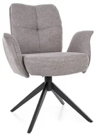Krzesła - Krzesło tapicerowane WING BREGO szare obracane SIGNAL - miniaturka - grafika 1