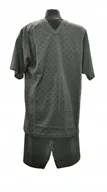 Piżamy damskie - BAWEŁNIANA PIŻAMA MĘSKA KRÓTKI RĘKAW SZARA M - miniaturka - grafika 1