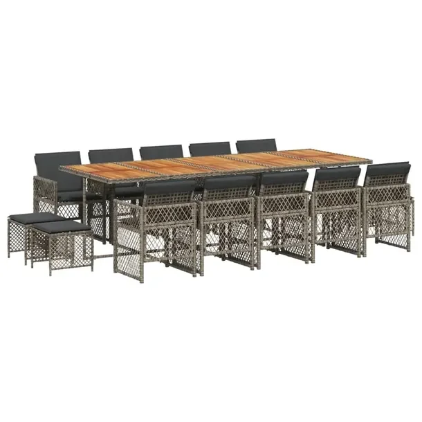 Zestaw mebli ogrodowych szary 275 x 106 x 73 cm, krzesło 50,5 x 54 x 79 cm