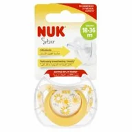 Smoczki uspokajające - Nuk Smoczek uspokajający silikonowy 18-36m Star 10739748 - miniaturka - grafika 1