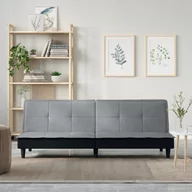 Sofy i kanapy - vidaXL Kanapa rozkładana, jasnoszara, tapicerowana tkaniną - miniaturka - grafika 1