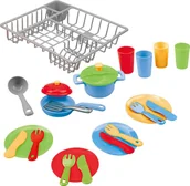 Zabawki AGD - Playgo 23-częściowy zabawkowy zestaw naczyń z ociekaczem 3119 - miniaturka - grafika 1