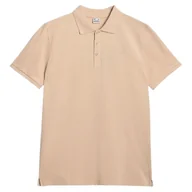 Koszulki sportowe męskie - Koszulka męska 4F Polo Shirt M555 Rozmiar: XL / Kolor: beżowy - miniaturka - grafika 1