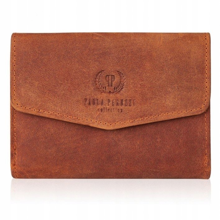 Portfel damski młodzieżowy Paolo Peruzzi skórzany vintage portmonetka Rfid