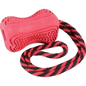 Zabawki dla psów - Zolux Zabawka kauczukowa ze sznurem TITAN M kol. czerwony - miniaturka - grafika 1