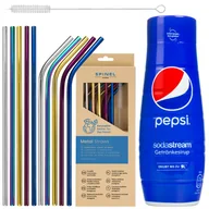 Syropy i koncentraty owocowe - Syrop do SodaStream Pepsi + Metalowe słomki SpinelSoda x10 - miniaturka - grafika 1
