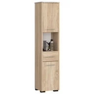 Szafki łazienkowe - FABRYKA MEBLI AKORD Słupek Regał Łazienkowy Fin 2d 1sz 1w Dąb Sonoma OP0LŁAZDĄB001 - miniaturka - grafika 1