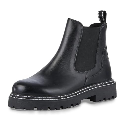 MARCO TOZZI Damskie botki Zip+Slip 2-25491-43 Chelsea, czarny biały, 42 EU