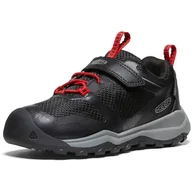 Buty dla chłopców - KEEN Wanduro Low Waterproof Sneakers, Black/Ribbon Red, 32 EU, Czarna wstążka, czerwona, 32 EU - miniaturka - grafika 1