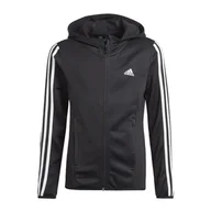 Odzież sportowa dziecięca - Bluza dziecięca z kapturem na zamek błyskawiczny adidas Designed To Move 3-Bande - miniaturka - grafika 1