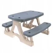 Place zabaw - MOCHTOYS STOLIK OGRODOWY PIKNIKOWY DO ZABAWY NA OGRÓD DUŻY STÓŁ Z ŁAWKAMI - miniaturka - grafika 1