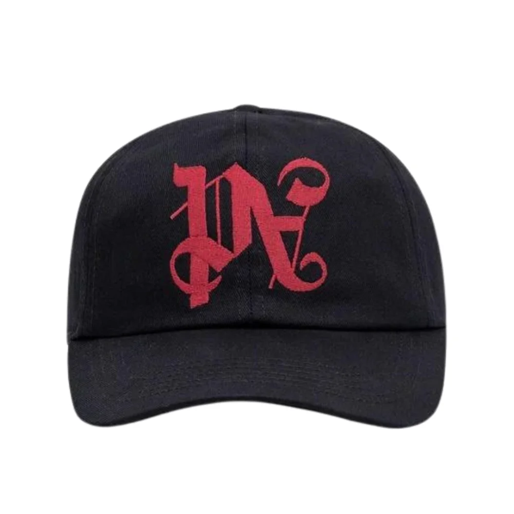 PALM ANGELS Czarna czapka z daszkiem Pa Monogram Emb Cap