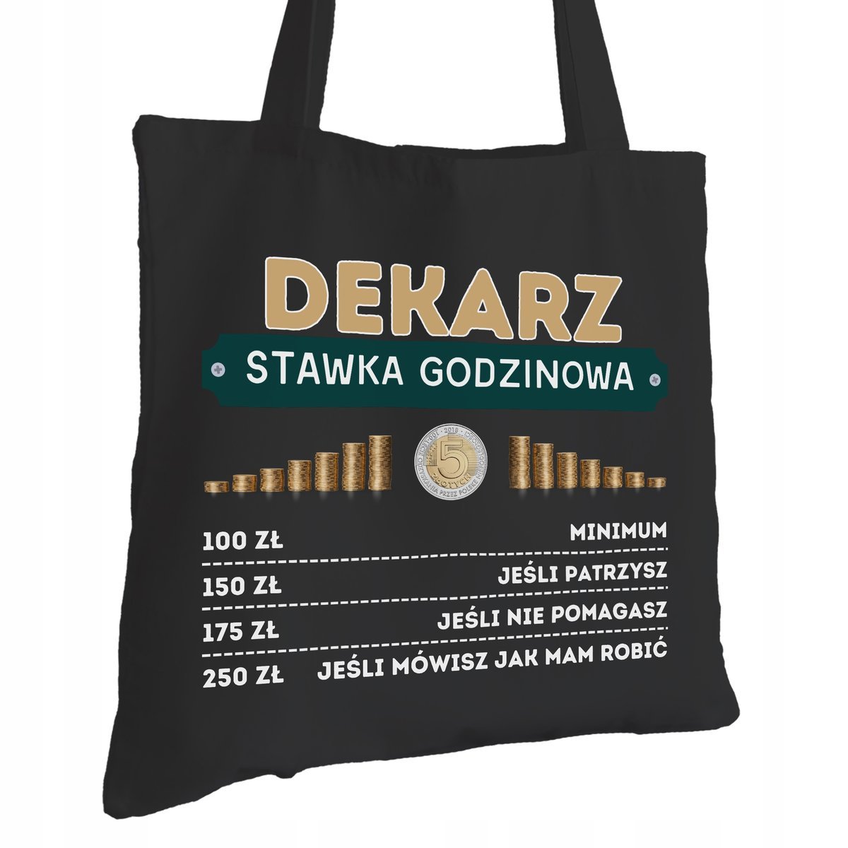 Torba Bawełniana dla Dekarza Czarna Na Prezent ekologiczna Trwały Nadruk