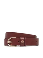 Paski - Tommy Hilfiger Pasek Damski Essential Effortless 2.5 Go AW0AW16836 Bordowy - miniaturka - grafika 1