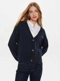 Guess Jeans Kardigan W4BR81 Z3HM1 Granatowy Regular Fit - Swetry damskie - miniaturka - grafika 1