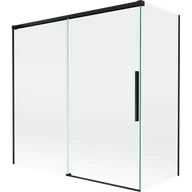 Parawany nawannowe - Mexen Rox parawan nawannowy 2-skrzydłowy rozsuwany 160 + 80 x 150 cm, transparent, czarny - 8C9-160-080-70-00 - miniaturka - grafika 1