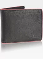 Portfele - Pierre Cardin, Portfel skórzany męski, Tumble 88061, czarny/czerwony - miniaturka - grafika 1