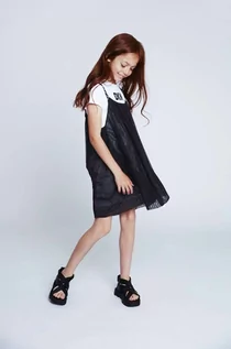 Sukienki i spódniczki dla dziewczynek - Dkny sukienka dziecięca kolor szary mini rozkloszowana - DKNY - grafika 1