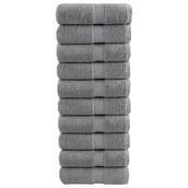 Ręczniki - vidaXL Ręczniczki premium SOLUND 10 szt., szare, 30x30 cm, 600 g/cm² - miniaturka - grafika 1