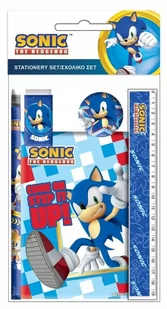 SONIC ZESTAW PRZYBORÓW SZKOLNYCH LINIJKA GUMKA - Zestawy piśmiennicze - miniaturka - grafika 1