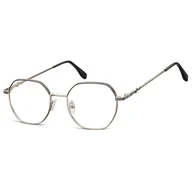 Okulary korekcyjne, oprawki, szkła - Damskie Oprawki korekcyjne sześciokątne okulary zerówki 905C grafitowy/czarny - miniaturka - grafika 1