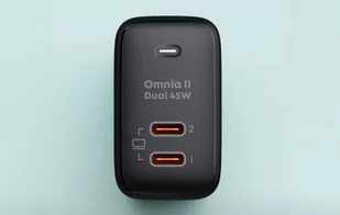 Ładowarka sieciowa Aukey PA-B4T,  2xUSB-C, 45W  (czarna) - Ładowarki do telefonów - miniaturka - grafika 4