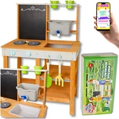 Zabawki AGD - Drewniana Błotna Kuchnia Zabawy na Świeżym Powietrzu ZABAWKI DO PIASKU ZLEWOZMYWAK KUCHNIA DLA DZIECI PREZENT + EBOOK - miniaturka - grafika 1
